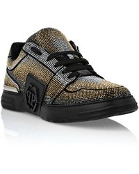 Philipp Plein - Suede Lo-Top Sneakers Strass Hexagon - Lyst