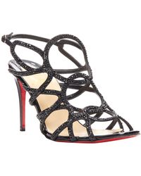 Christian Louboutin - Circonvolu Strass 85 Crystal Leather Strappy Evening Sandals - Lyst
