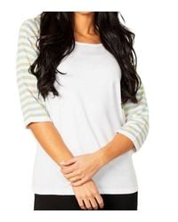 Angel - Stripe Sleeve Raglan Scoop Neck Top - Lyst