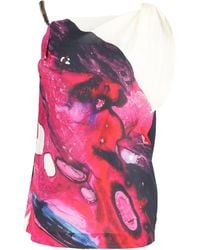ESCADA - Silk Printed Chain-Strap Top - Lyst