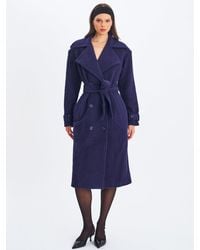 Miss Circle - Jaelyn Midnight Wool Blend Double-Breasted Belted Coat - Lyst