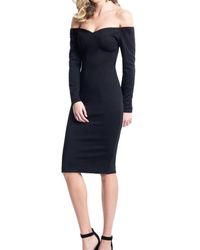 Rachel Allan - Long Sleeve Off Shoulder Jersey Cocktail Dress - Lyst