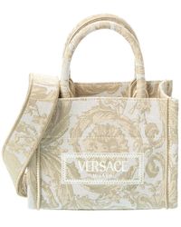Versace - Athena Barocco Mini Canvas Tote - Lyst