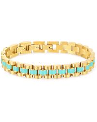 Luv Aj - Timepiece Bracelet- Turquoise Blue- Gold - Lyst
