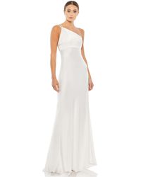 Ieena for Mac Duggal - One Shoulder Double Strap Satin Gown - Lyst