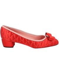 Ferragamo - Vara Bow Satin Pumps - Lyst