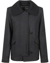 Fay - Three-Hook Wool Jacket With Removable Ribbed Collar And Iconic Closure - Lyst