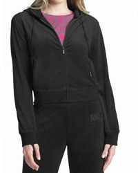Buy JUICY COUTURE Navy Velour Zip-up Hooded Jacket with Monogram - S at  ShopLC.