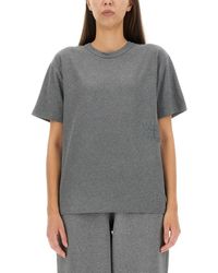 T By Alexander Wang - T-Shirt With Subtle Front Logo Print - Lyst