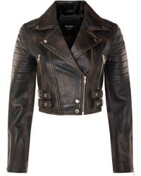 Infinity Leather - Brando Cropped Jacket-Longtown - Lyst