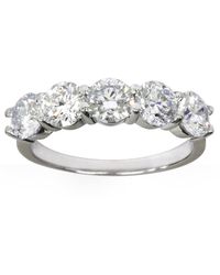 Pompeii3 - 2 1/2ct Five Stone Lab Grown Diamond Wedding Ring 14k White Gold - Lyst