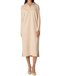P.Cill - Modal Collared Long Sleeve Midi Dress - Lyst
