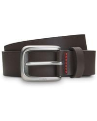 HUGO - Leather Business Belt With Logo-Engraved Buckle - Lyst