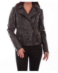 Scully - Washed Lamb Motorcycle Jacket - Lyst