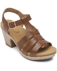 Rockport - Vivianne Woven Faux Leather Dressy Strappy Sandals - Lyst