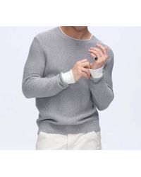 ATM - Cotton Cashmere Colorblock Long Sleeve Crewneck Sweater - Lyst