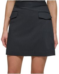 DKNY - Petites Mini Pinstripe A-line Skirt - Lyst