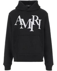 Amiri - Cotton Sweatshirt With Hood And Contrasting Logo Detail - Lyst