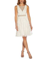 Adrianna Papell - Beaded Illusion Cocktail And Party Dress - Lyst