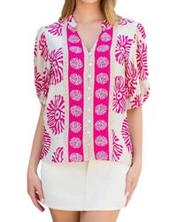 Thml - Abstract Short Sleeve Blouse - Lyst