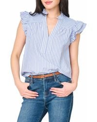 Gibsonlook - Linnea Flutter Sleeve Poplin Top - Lyst