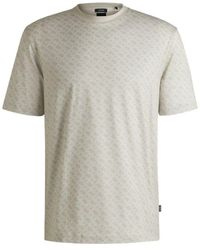 BOSS - Cotton T-Shirt With All-Over Printed Monograms - Lyst
