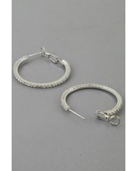 Fashnzfab - Rhinestone Lined Hoop Earrings - Lyst