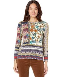 Johnny Was - Betzy Favorite L/s Crew Neck Bamboo Knit Tee T Shirt - Lyst