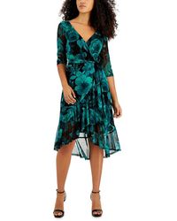 Connected Apparel - Petites Floral Elbow Sleeve Wrap Dress - Lyst