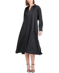Natori - Luxe Charmeuse Embroidered Oversized Shirtdress - Lyst