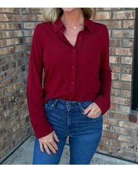 Bobi - Collared Button Front Knit Shirt - Lyst