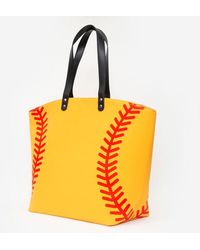 Fashnzfab - Softball Stitch Large Tote Bag Shoulder Bag - Lyst