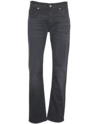 7 For All Mankind - Slightly Faded Straight-Leg Jeans - Lyst