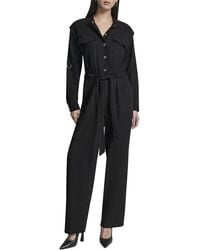 DKNY - Roll Tab Jumpsuit - Lyst