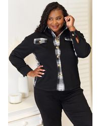 TRUEDAMES - Plaid Collared Dropped Shoulder Jacket - Lyst