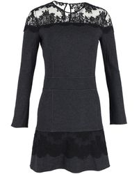 Roberto Cavalli - Lace Trim Mini Dress - Lyst