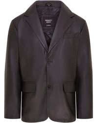 Infinity Leather - 2 Button Leather Blazer Jacket - Lyst