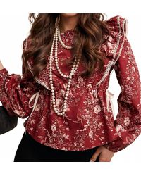 Listicle - Bohemian Bloom Ruffle Top - Lyst