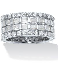 Palmbeach Jewelry - 7.02 Tcw Baguette Cubic Zirconia Sterling 4-Row Eternity Band - Lyst