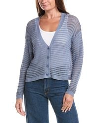Max Studio - Open Weave Long Sleeve Linen-Blend Cardigan - Lyst