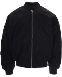 DIESEL - Reversible Bomber Jacket With Ribbed Trims And Oversized Emblem - Lyst