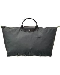 Longchamp - Le Pliage Green Medium Canvas & Leather Travel Bag - Lyst