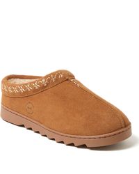 Dearfoams - Doreen Genuine Suede Clog Slipper With Embroidery - Lyst