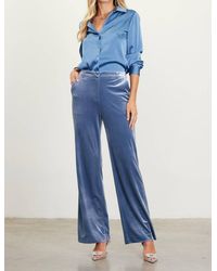 Skies Are Blue - Velvet Wide Leg Pant - Lyst