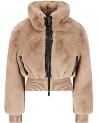 Pinko - Faux Fur Cropped Hooded Jacket - Lyst