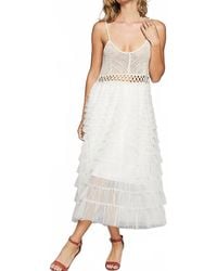 Pol - Sleeveless Crochet With Lace Ruffle Dress - Lyst