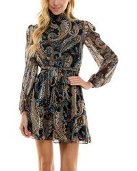 City Studios - Juniors Paisley Polyester Fit & Flare Dress - Lyst