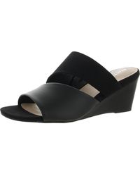 Kenneth Cole - Maisee Faux Leather Slip-on Wedge Sandals - Lyst