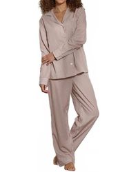 The Sleep Code - Ticking Stripe Long Pj Set - Lyst