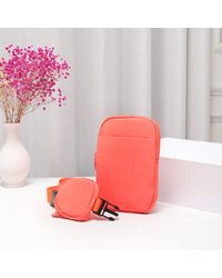 Fashnzfab - Solid Nylon Sling Bag 4.75" X 1.2" X 7.5" Crossbody Bag - Lyst